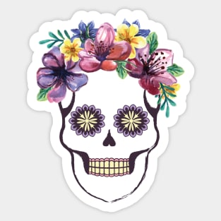 Santa Muerte with flowers Sticker